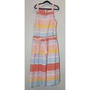 Gal meets glam womens size 8 midi linen long dress square neck sundress yellow